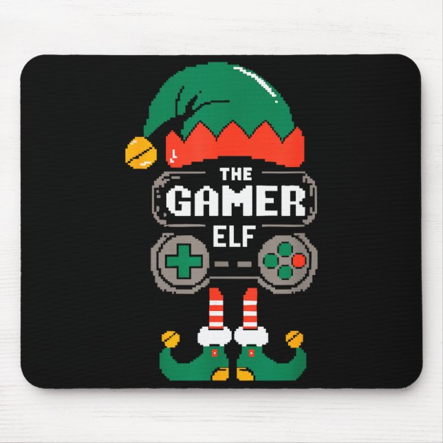 Gamer Elf Matching Family Group Christmas Party Py Mouse Pad (Front)