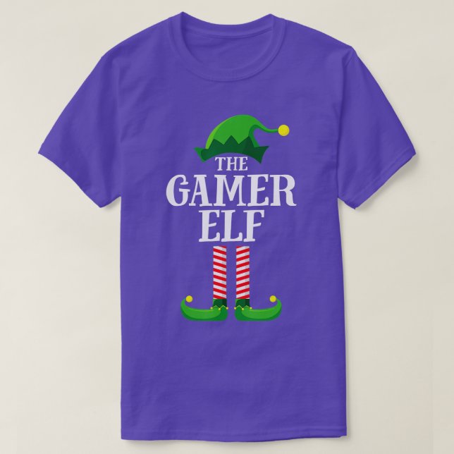 Gamer Elf Matching Family Group Christmas Party T-Shirt (Design Front)