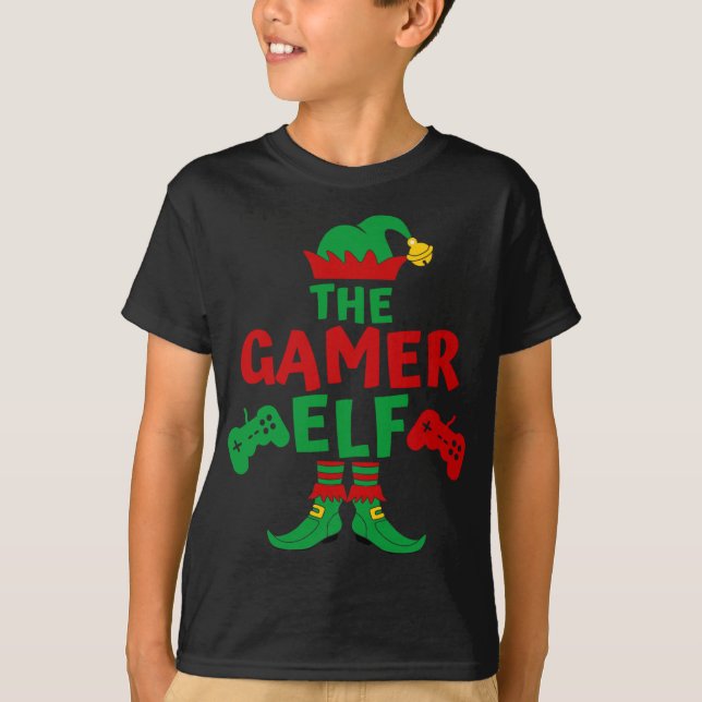 Gamer Elf Matching Family Shirts Christmas Party P (Front)