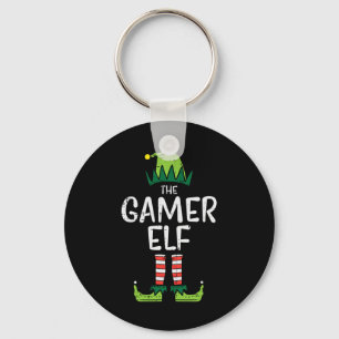 Gamer Elf Xmas Christmas Family Boys Men Kids Key Ring