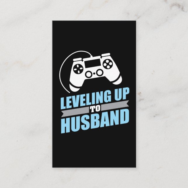 Gamer Engagement Levelling Up To Husband Business Card (Front)