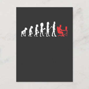 Gamer Evolution Funny Gaming Nerd PC Admin Gamer Postcard
