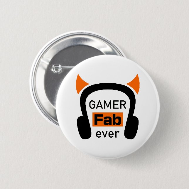 gamer fab-ever 6 cm round badge (Front & Back)