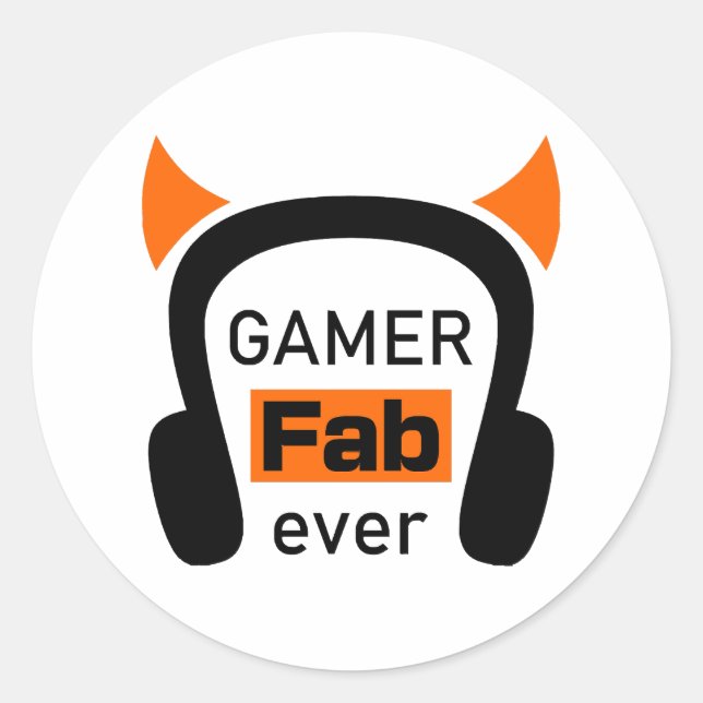 gamer fab-ever classic round sticker (Front)