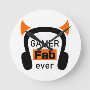 gamer fab-ever round clock