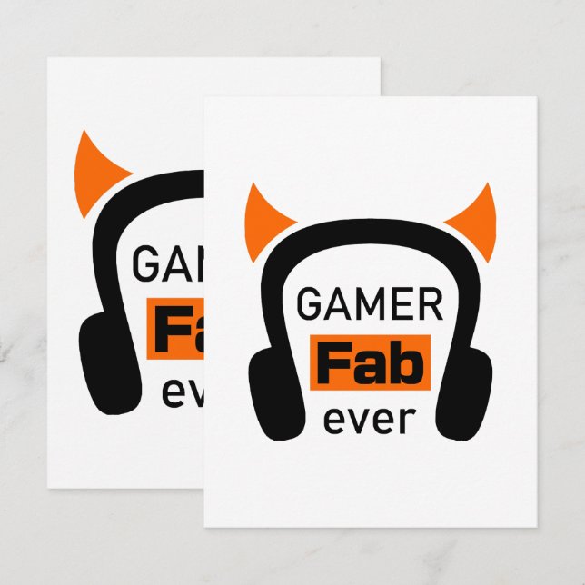 gamer fab-ever RSVP card (Front/Back)