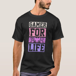 Gamer For Life Funny Retro Style Video Game Contro T-Shirt