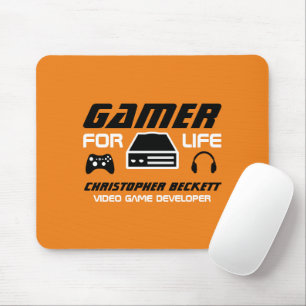 Gamer for Life, Video Game Developer, Designer Mouse Pad
