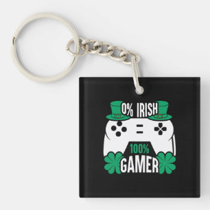 Gamer for St. Patrick's Day   0% Irish, 100% Gamer Key Ring