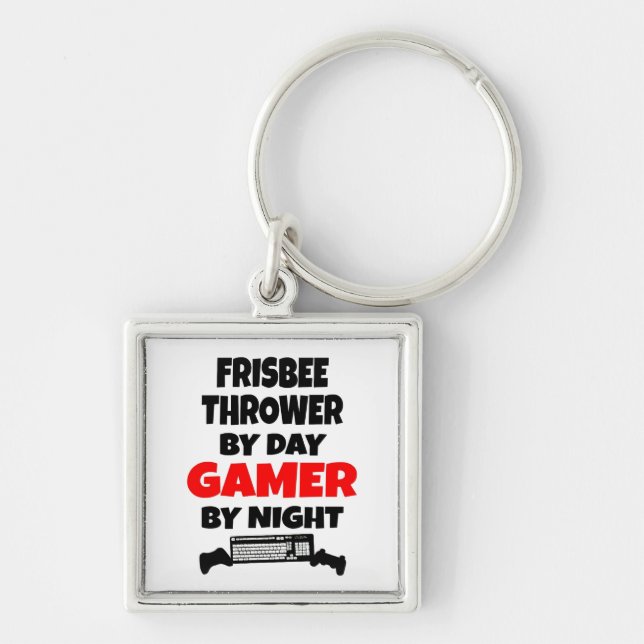 Gamer Frisbee Thrower Key Ring (Front)