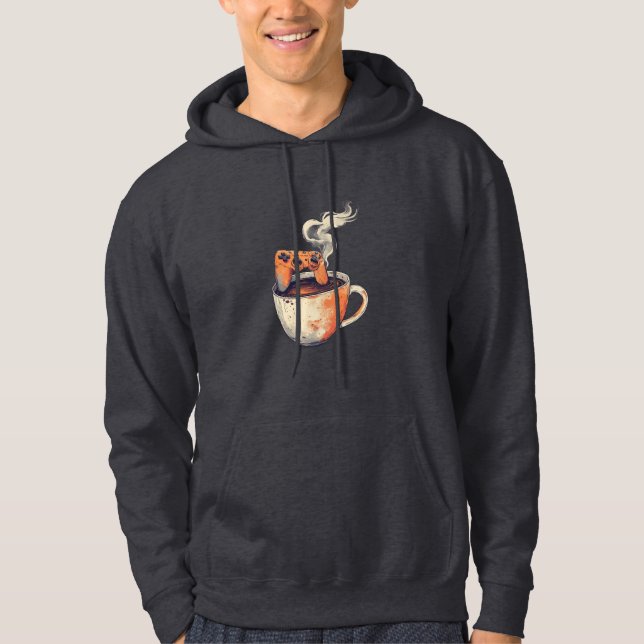 Gamer Fuel Coffee Gaming Icon Hoodie (Front)