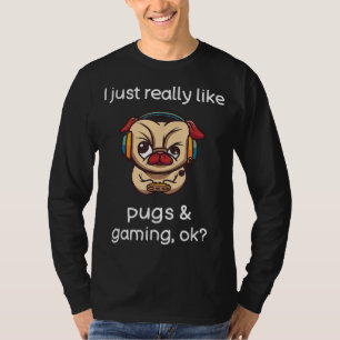 Gamer Funny Pug Lover Video Games Dog Pug Gaming T-Shirt