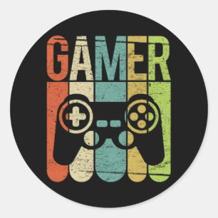 Gamer Game Controller Classic Round Sticker