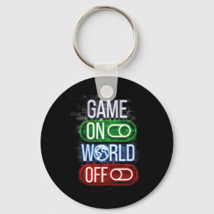 Gamer Game On World Off For Boys And Men Key Ring