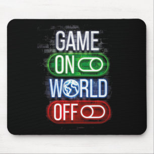 Gamer Game On World Off For Boys And Men  Mouse Pad
