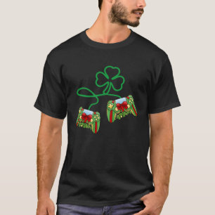 Gamer Game Shamrock St PatricksDay Irish Men Boys T-Shirt