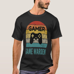 Gamer Game Warden Vintage 60s 70s Gaming T-Shirt