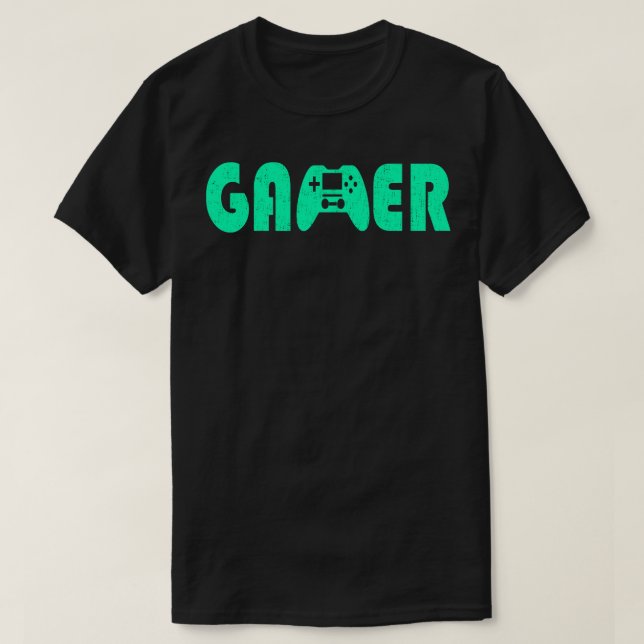 Gamer Gamepad Neon Green T-Shirt (Design Front)