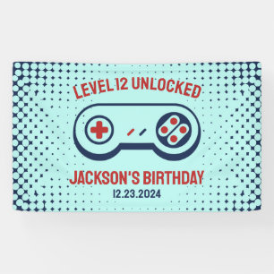 Gamer Gaming Level Unlocked Video Games Birthday Banner