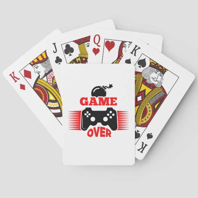 Gamer Gift Game Over Playing Cards (Back)