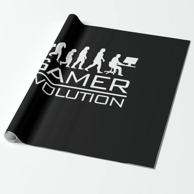Gamer Gift | Gamer Evolution Wrapping Paper (Unrolled)