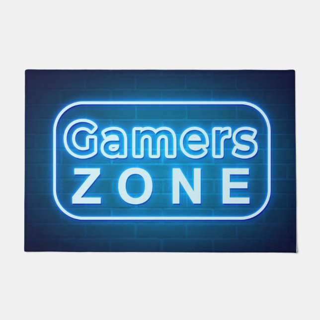 Gamer Gift | Gamers Zone Neon Doormat (Front)