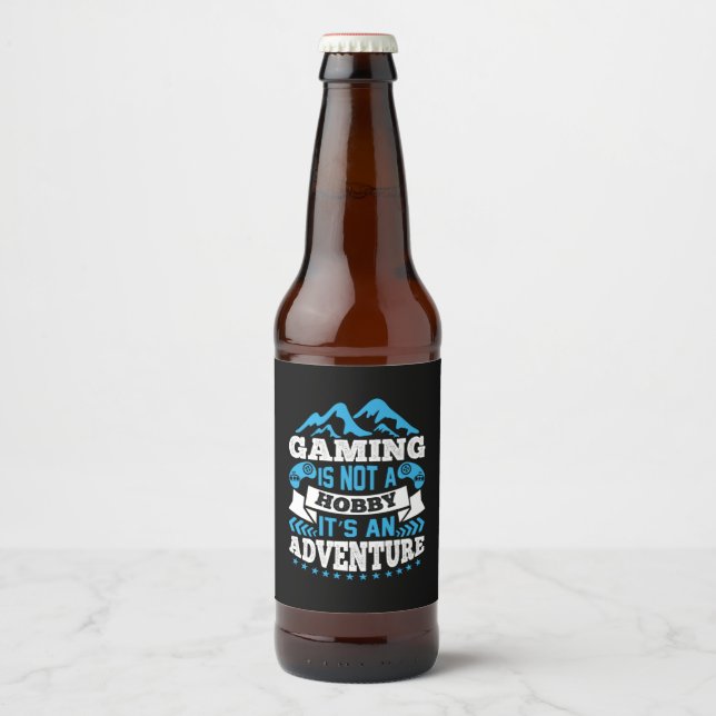 Gamer Gift Gaming Is Not A Hobby Beer Bottle Label (Front)