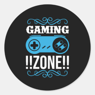 Gamer Gift Gaming Zone Classic Round Sticker