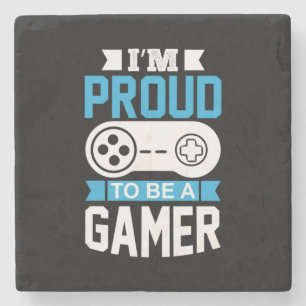 Gamer Gift I Am Proud To Be A Gamer Stone Coaster