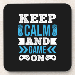 Gamer Gift Keep Calm And Game On Coaster