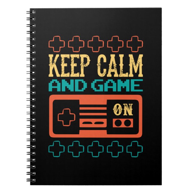 Gamer Gift Keep Calm And Play Game Notebook (Front)