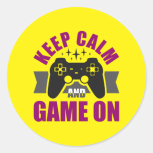 Gamer Gift Keep Calm Games On Classic Round Sticker