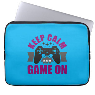 Gamer Gift Keep Calm Games On Laptop Sleeve