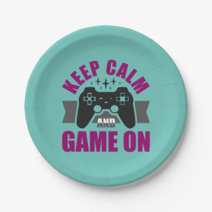 Gamer Gift Keep Calm Games On Paper Plate