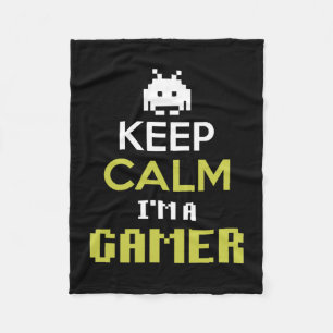 Gamer Gift Keep Calm I Am A Gamer Fleece Blanket