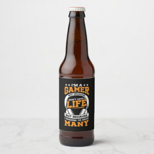 Gamer Gift   Proud I Am A Gamer Beer Bottle Label