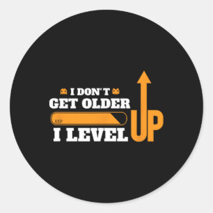 Gamer Gifts Funny Video Game Cool Older Level Up G Classic Round Sticker