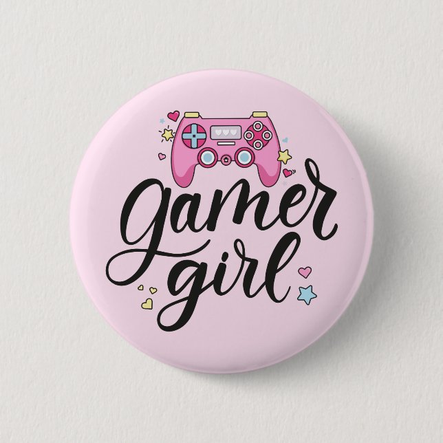 Gamer Girl 6 Cm Round Badge (Front)