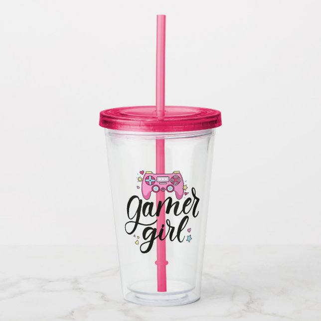 Gamer Girl Acrylic Tumbler (Front)