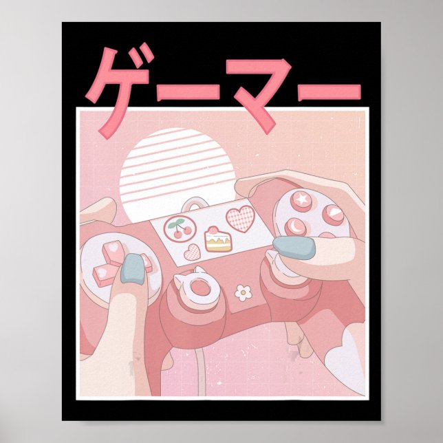 Gamer Girl Anime Kawaii Gaming Cute Video Game Wom Poster (Front)