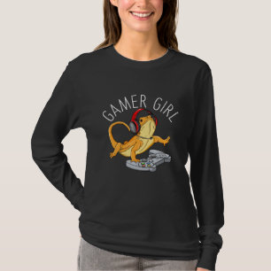 Gamer Girl Bearded Dragon Gaming Cute Video Game W T-Shirt