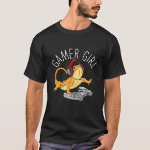 Gamer Girl Bearded Dragon Gaming Cute Video Game W T-Shirt