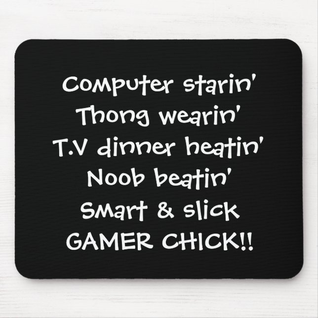 gamer girl chick rhyme mouse pad (Front)
