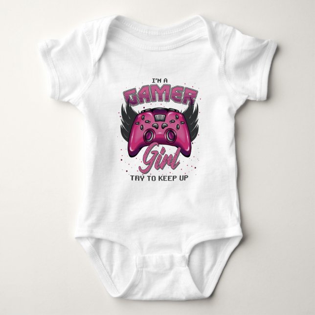 Gamer Girl design Baby Bodysuit (Front)