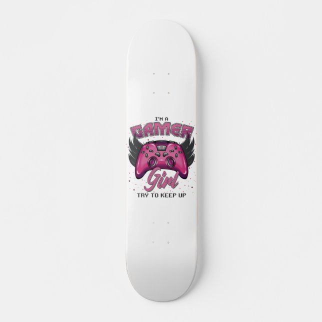 Gamer Girl design Skateboard (Front)