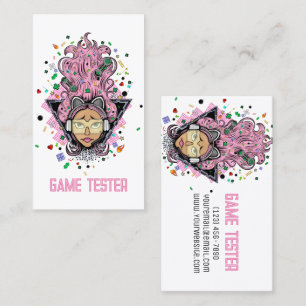 Gamer Girl Game Tester Business Card