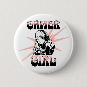 Gamer Girl   Gaming 6 Cm Round Badge