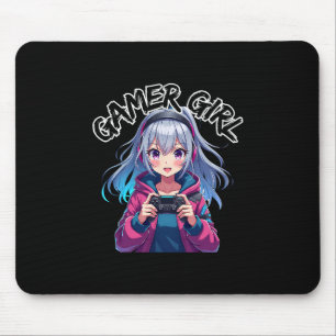 Gamer Girl Gaming Anime Cute Video Game Women Girl Mouse Pad