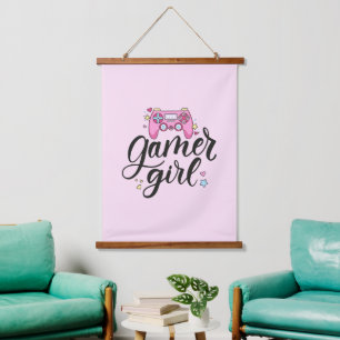 Gamer Girl Hanging Tapestry