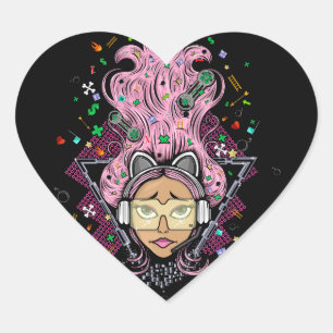 Gamer Girl Heart Sticker